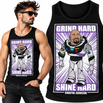 TANK TOP ŚMIESZNY  DWAYNE JOHNSON BUZZ LIGHTYEAR